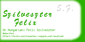 szilveszter felix business card